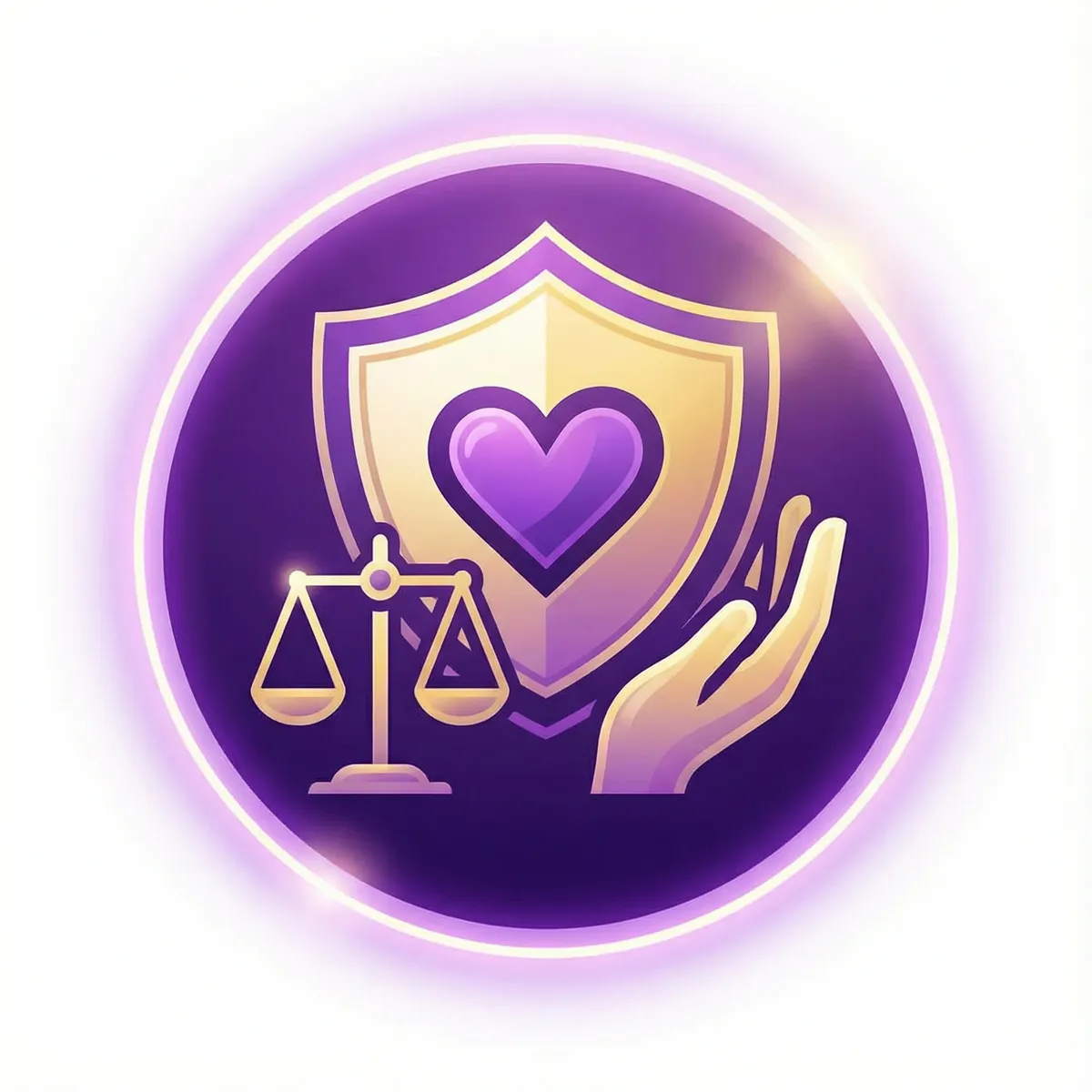 Icono de juego responsable con escudo protector y balanza de equilibrio